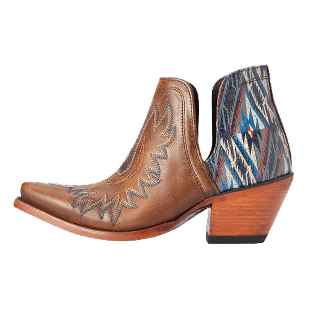 10042579 Ariat Women's Chimayo Dixon Western Boot - Fiery Tan / New Mexico Navy Print