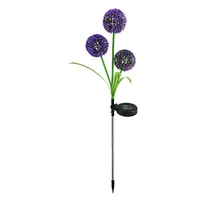 1pcs purple Solar waterproof simulation dandelion lawn light, 3LED garden landscape lamp AZ18623