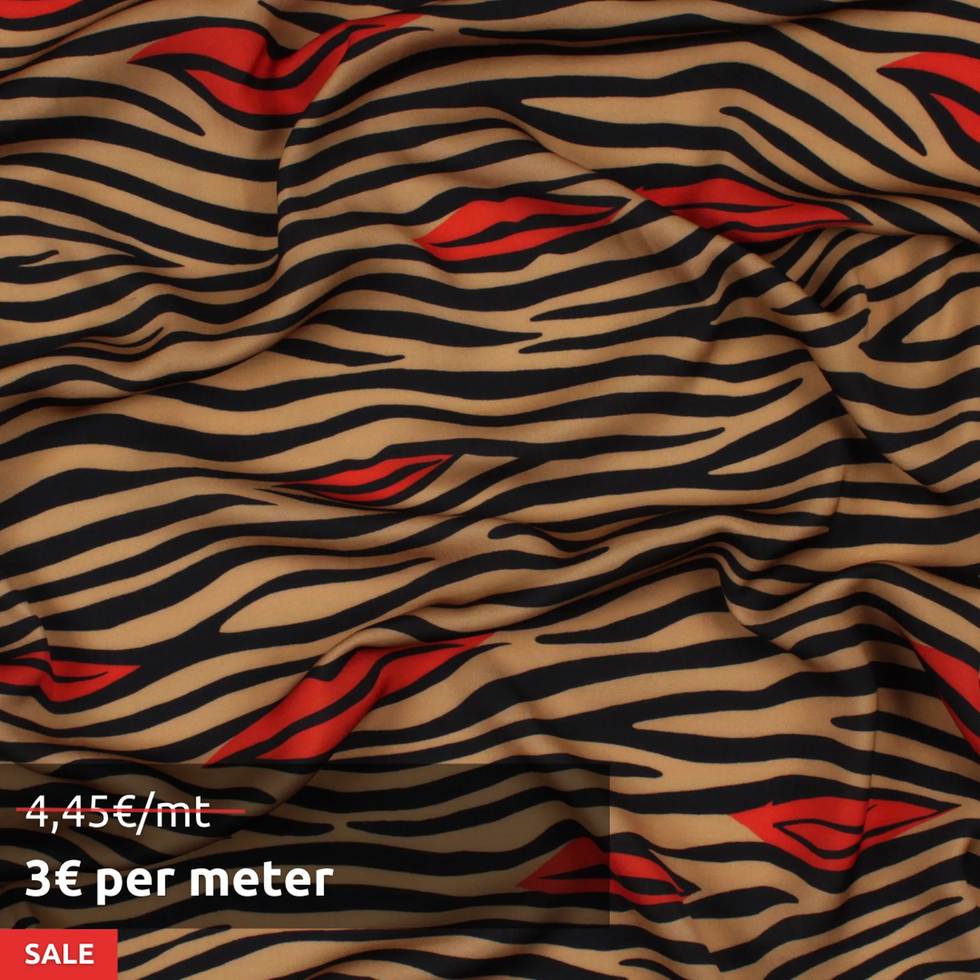 20 MTS ROLL - Soft Printed Satin - Animal Print - OFFER: 3€/MT