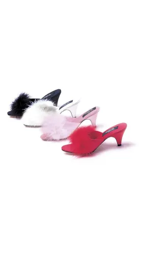 2.5" Satin Marabou Slippers