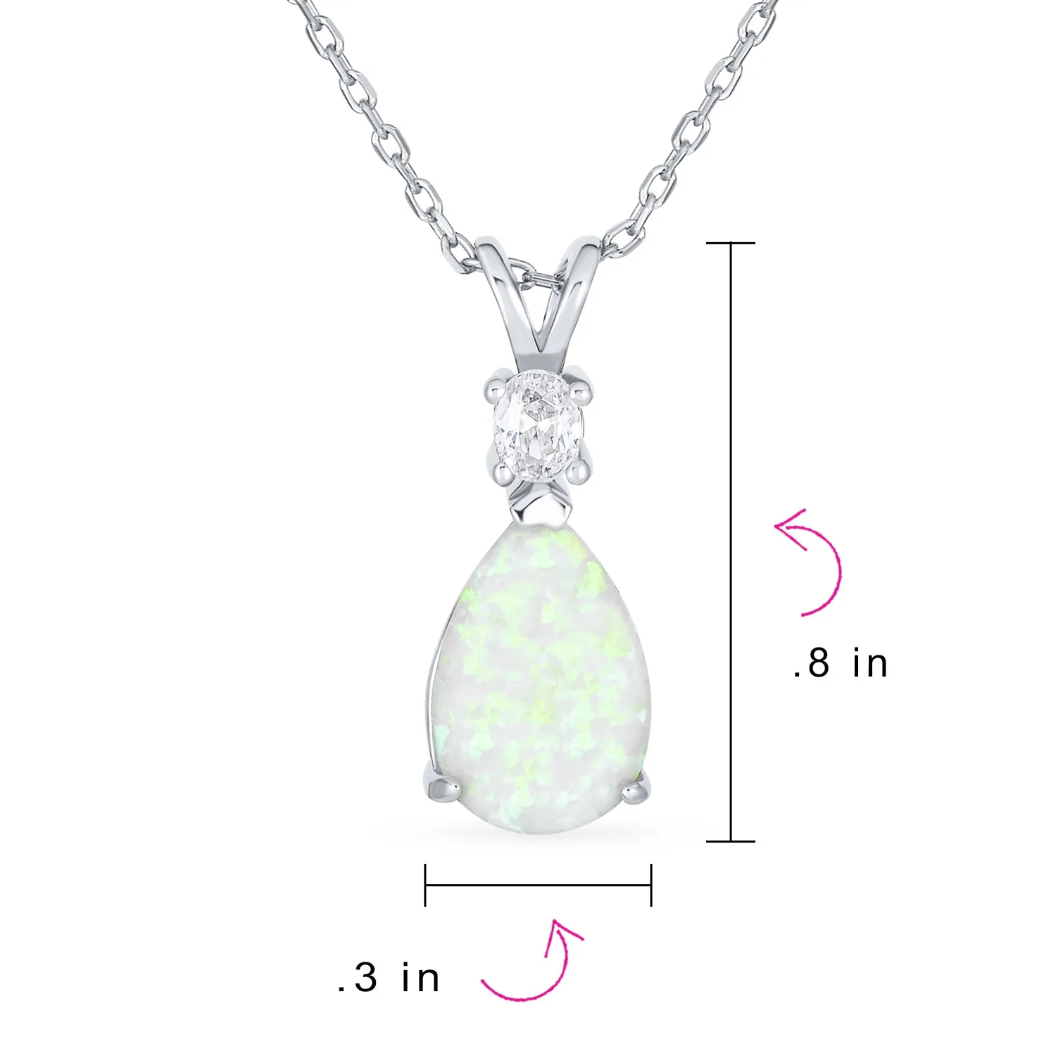 5CT Solitaire Teardrop Opal Pendant Necklace Rose Gold Plated Silver