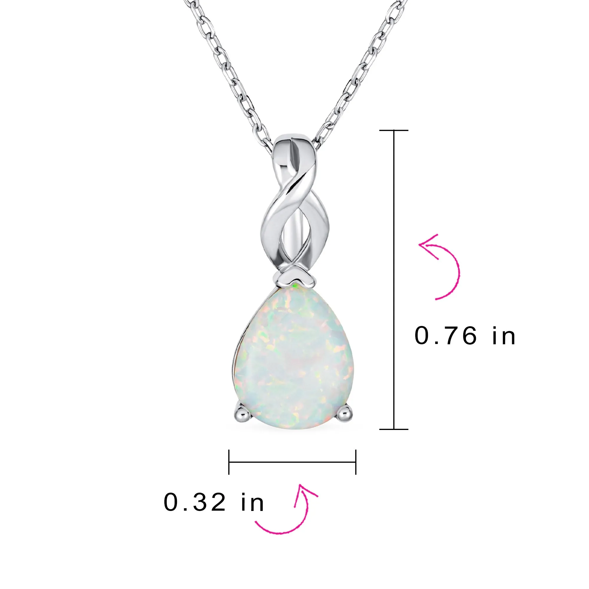 5CT Solitaire Teardrop Opal Pendant Necklace Rose Gold Plated Silver