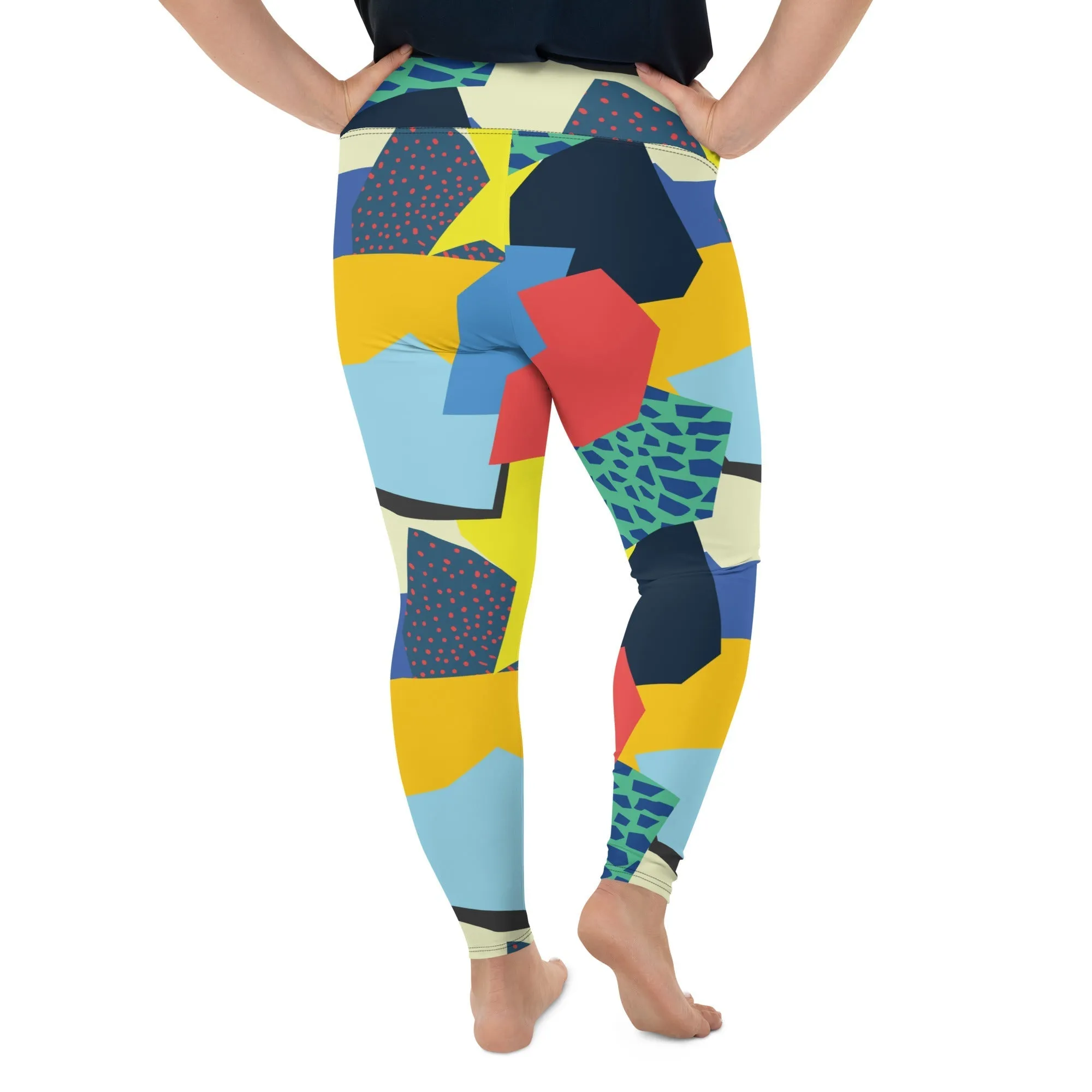 90s Color Block Plus Size Leggings