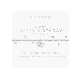 A Little 'Happy Birthday Friend' Bracelet | Silver Plated