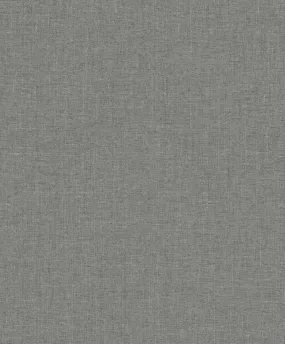 Abington Faux Linen Wallpaper in Sleek Charcoal