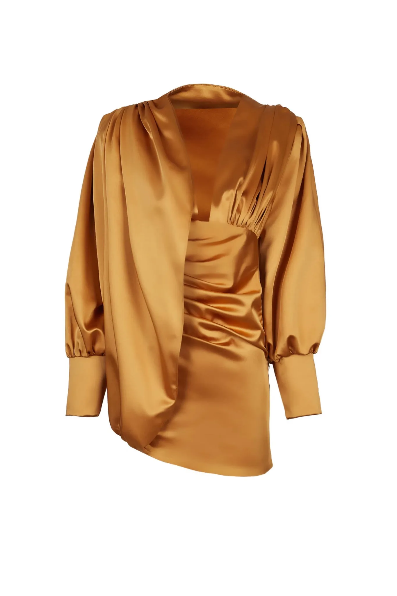 Adele Orange Sateen Dress