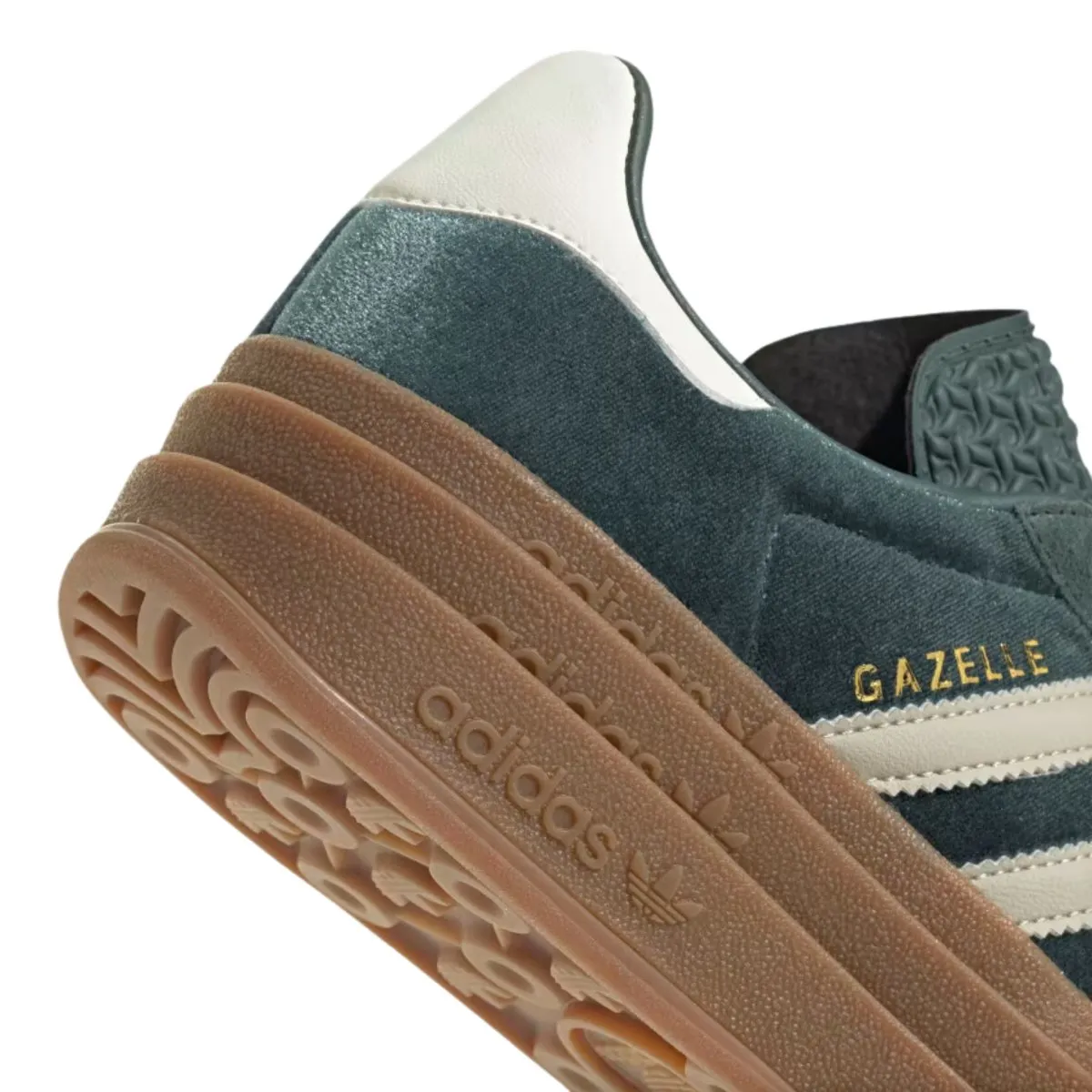 Adidas Women's Gazelle Bold Mineral Green/Putty Grey Velvet