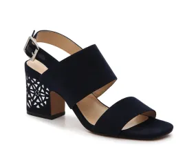 Adrienne Vittadini Women's •Cristal• Block Heel Sandal Dark Navy 9M