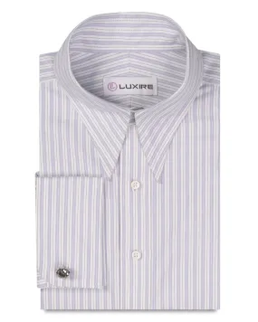 Alumo Oxford  Light Purple and Navy Stripes