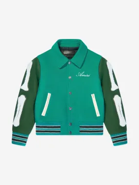 Amiri Boys Bones Sleeve Spots Jacket in Green