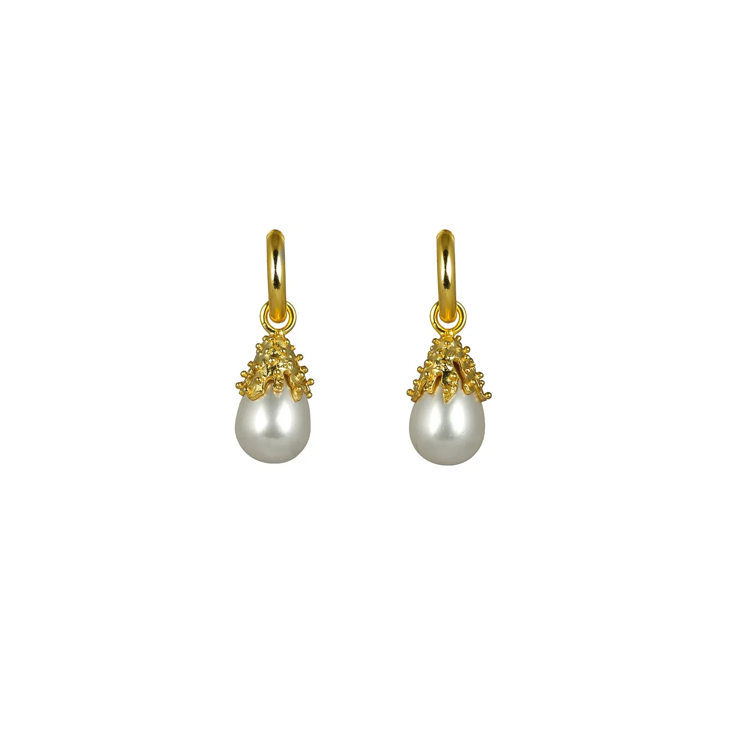 Anahita Earrings Pearl (2 in 1 with removable charm)