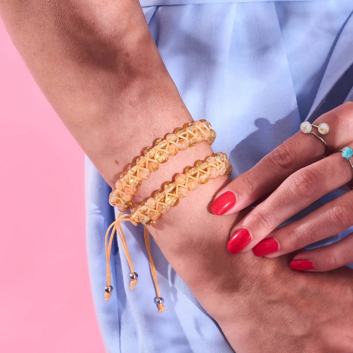 Apricot Smoothie | Caramel x Apricot | Double Firefly Glass Bracelet