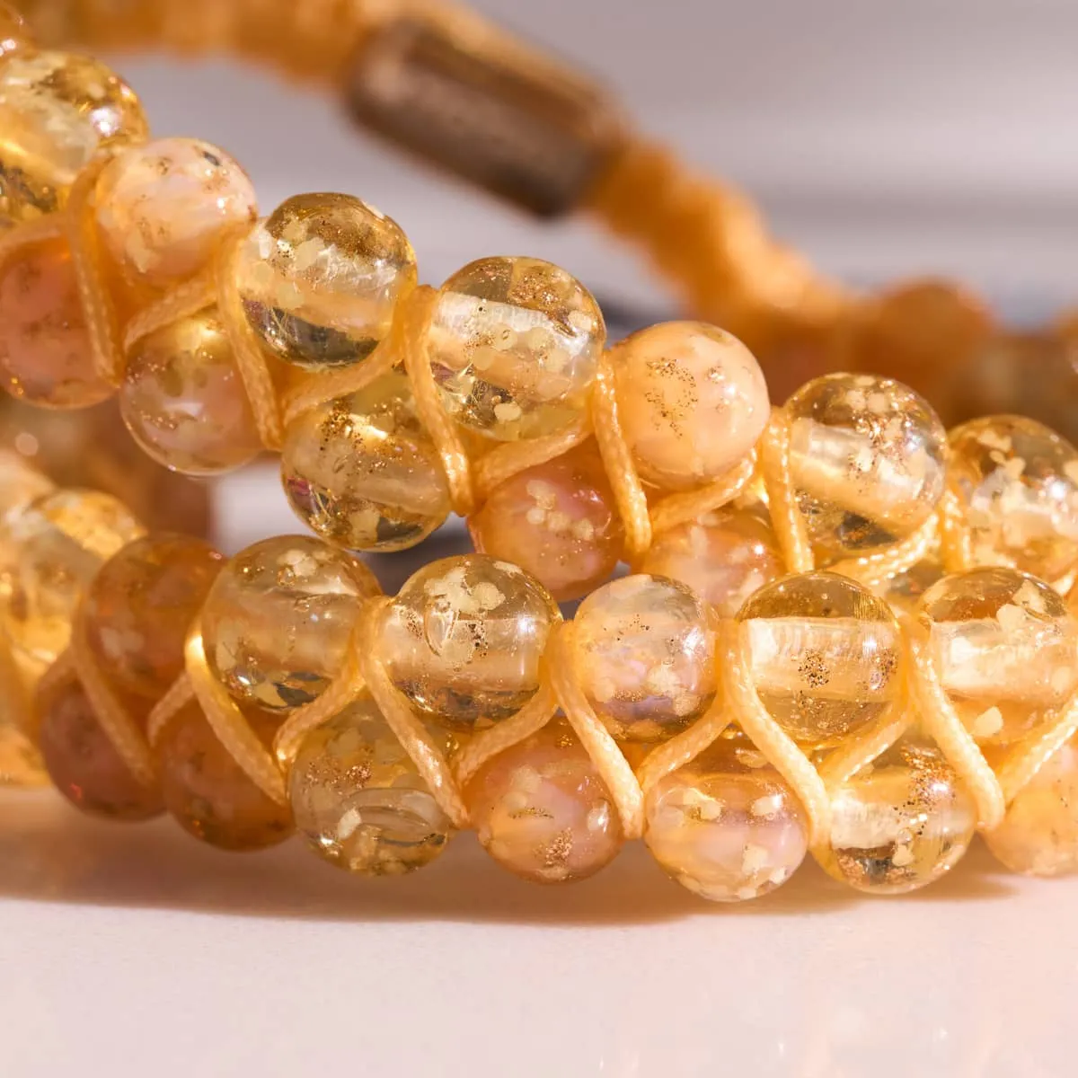 Apricot Smoothie | Caramel x Apricot | Double Firefly Glass Bracelet