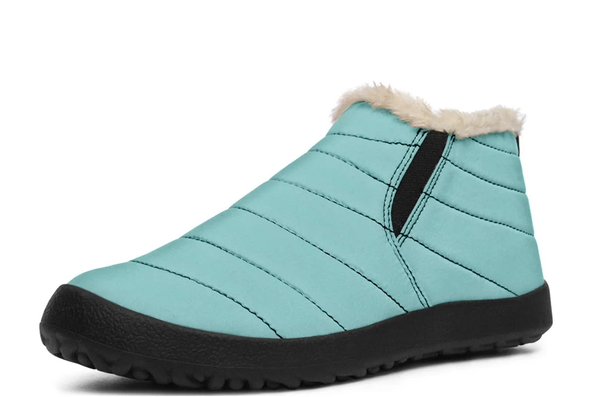 Aqua Mist Winter Sneakers - Warm & Easy Slip-On Shoes Lined with Vegan Wool with Anti-Slip Soles