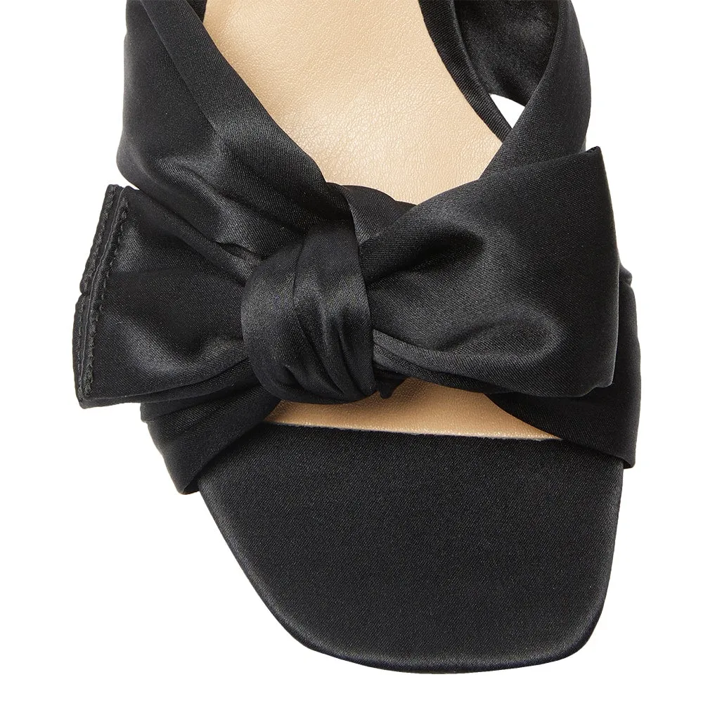 Aria Heel in Black Satin