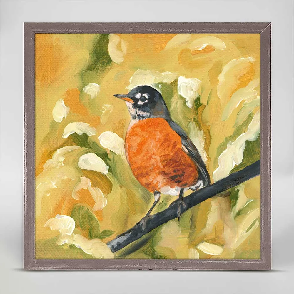 Avian Spotlight - Robin Mini Framed Canvas