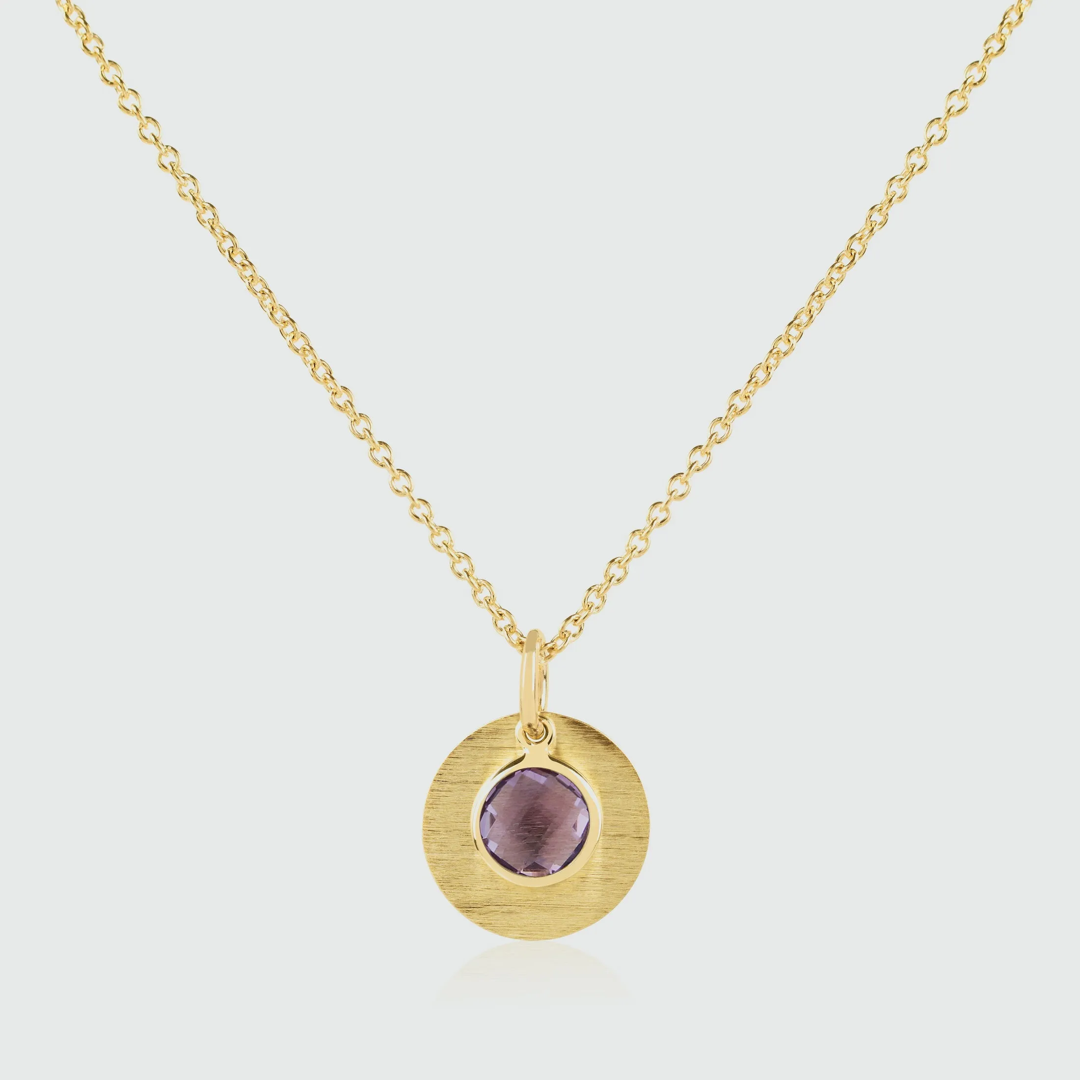 Bali  9ct Gold Amethyst February Birthstone Necklace