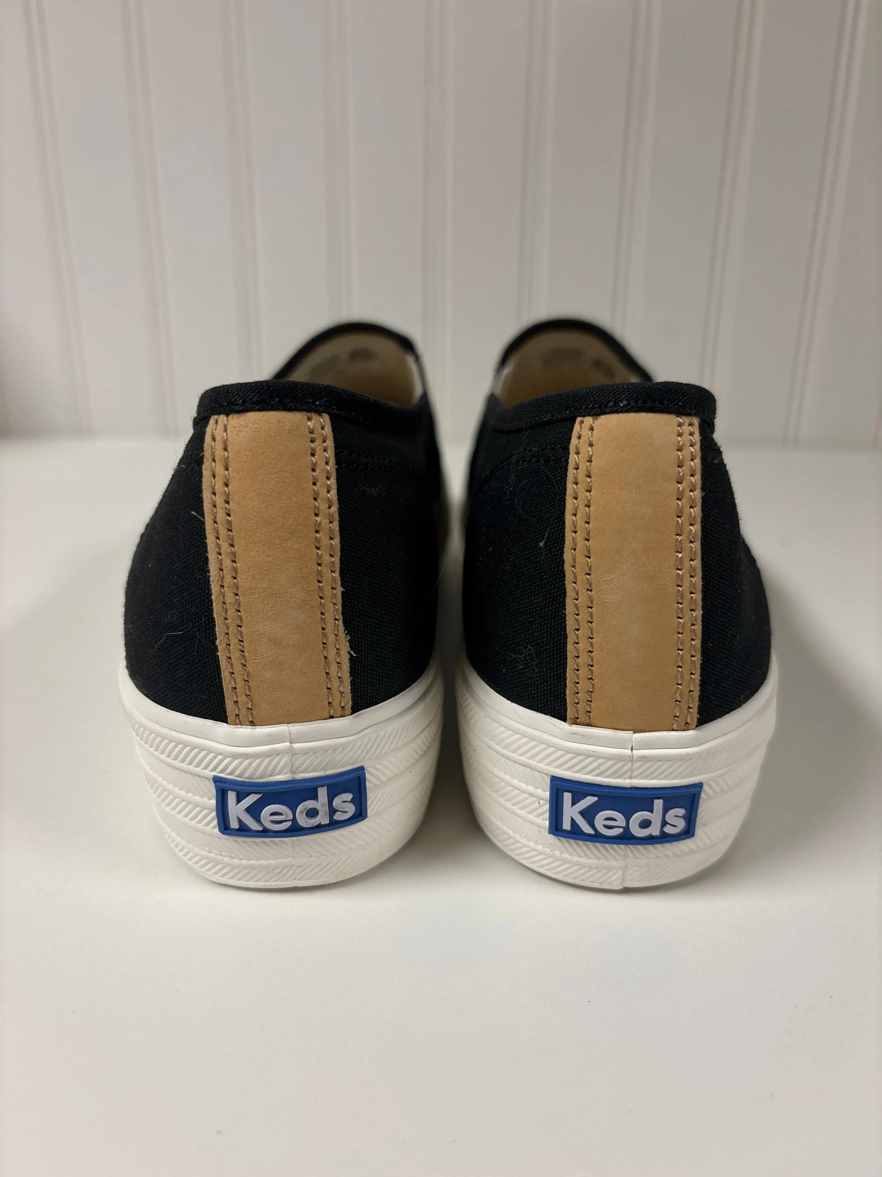 Black Shoes Flats Keds, Size 7.5