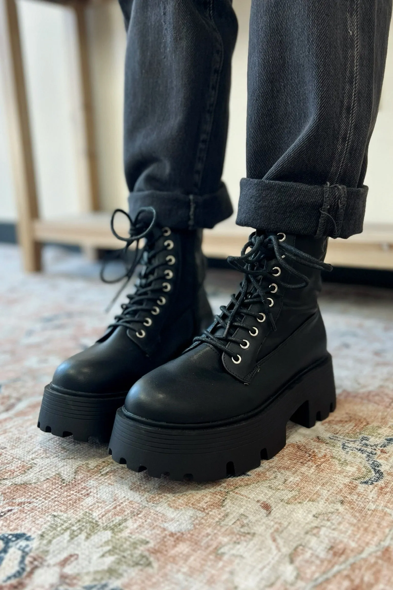 Blade Chunky Combat Boots