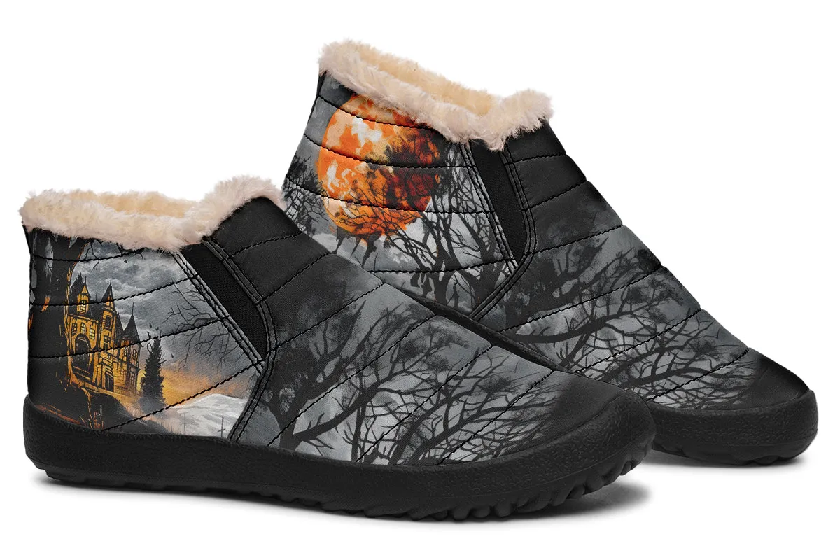 Blood Moon Manor Winter Sneakers - Warm & Easy Slip-On Shoes Lined with Vegan Wool with Anti-Slip Soles