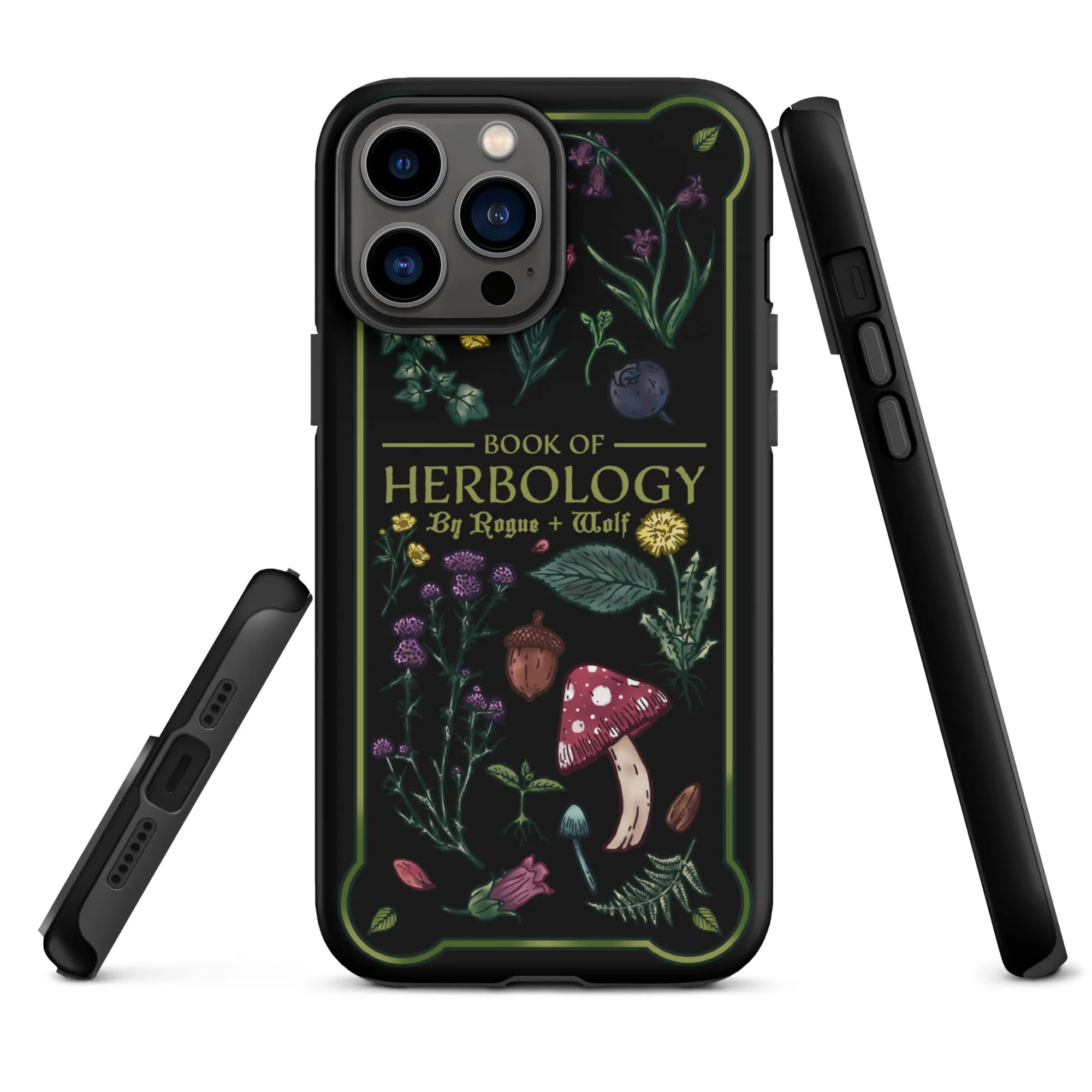 Book of Herbology Tough Phone Case for iPhone - Shockproof Witchy Phone Accessories Anti-scratch Goth Cover