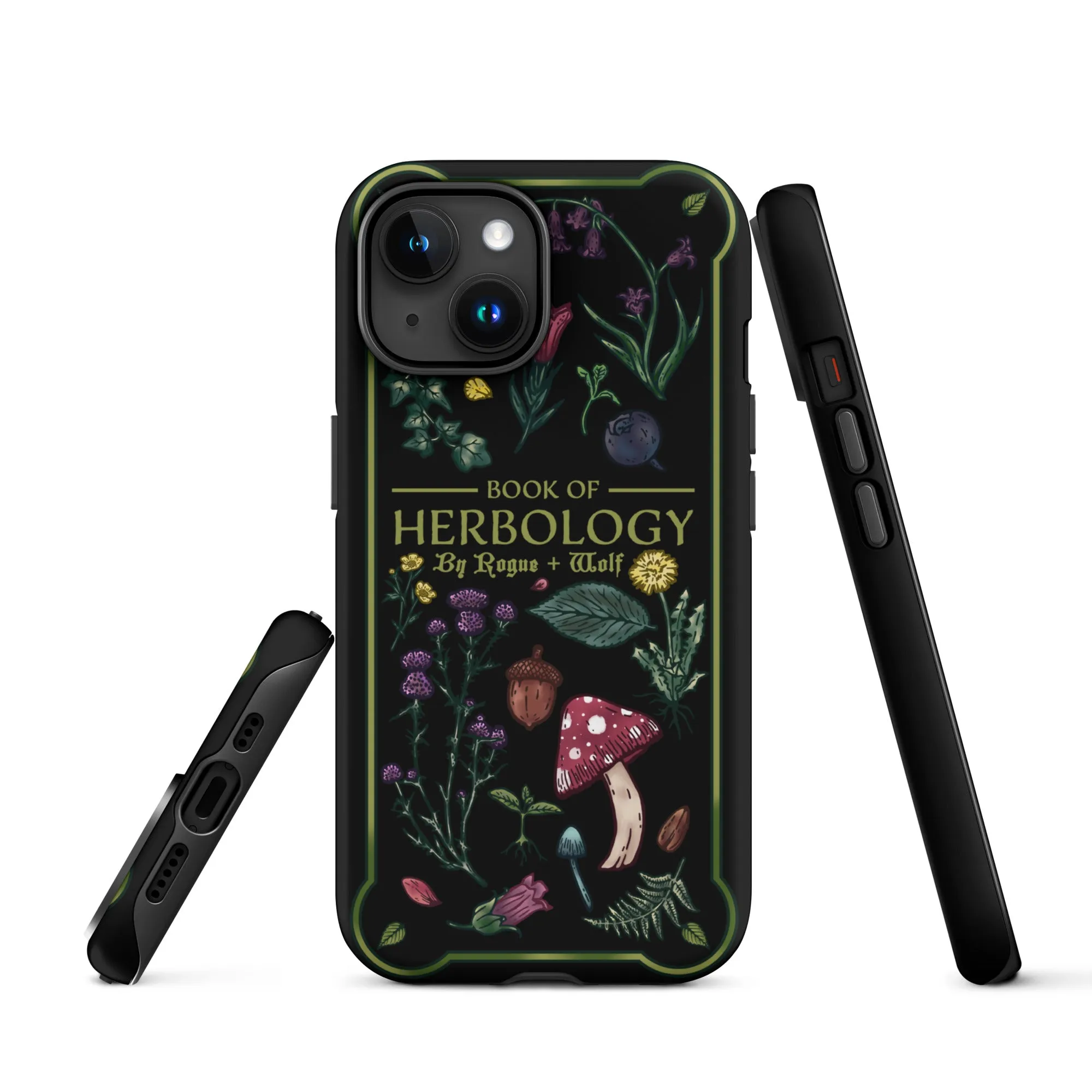 Book of Herbology Tough Phone Case for iPhone - Shockproof Witchy Phone Accessories Anti-scratch Goth Cover