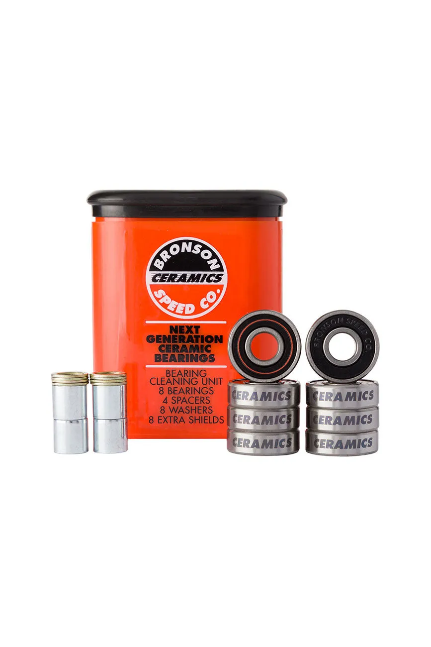 Bronson Speed Co. Ceramic Bearing - set of 8 ceramic bearings, 4 spacers, & 8 washers