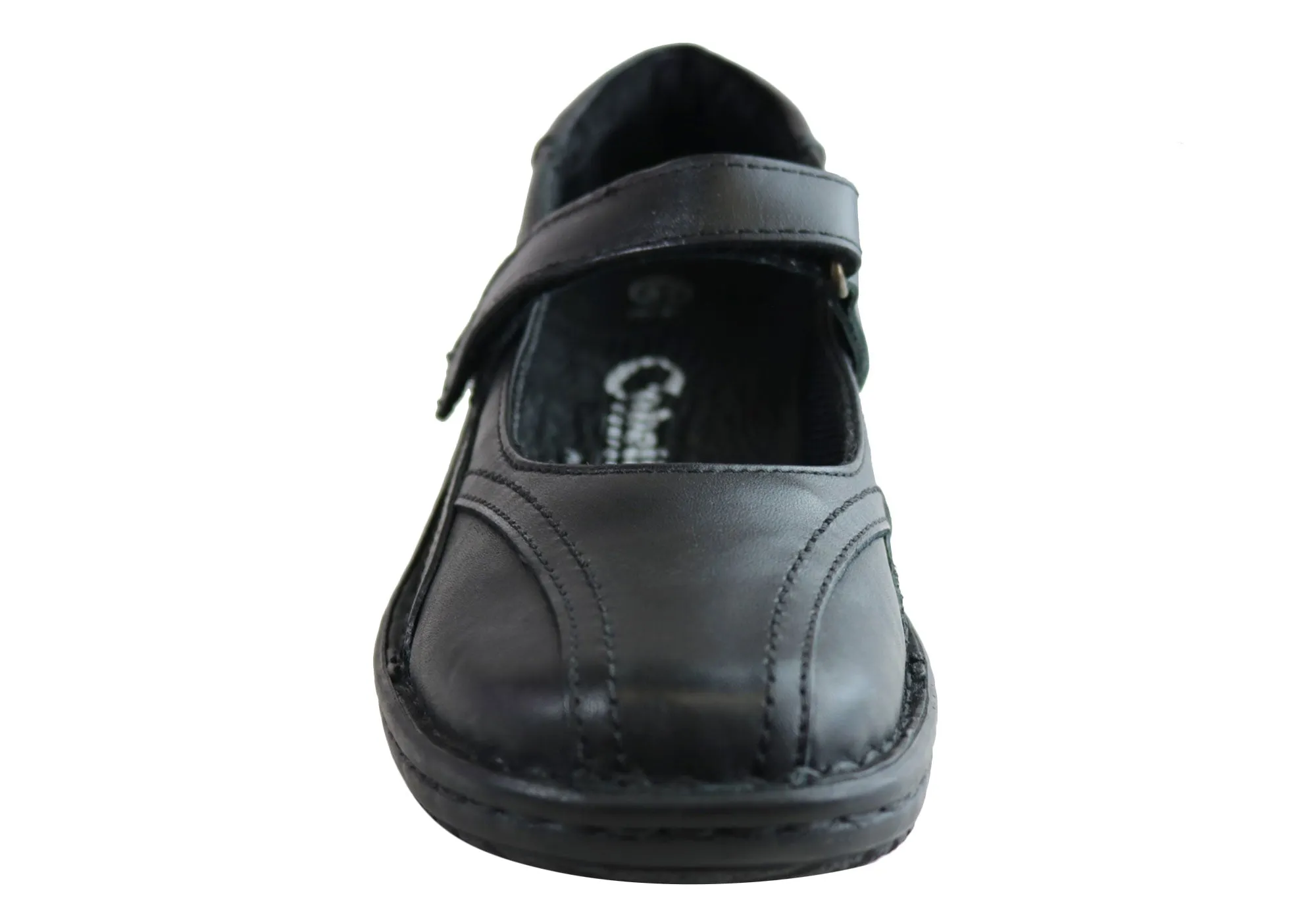 Cabello Comfort 341-27 Leather Orthotic Friendly Mary Jane Shoes