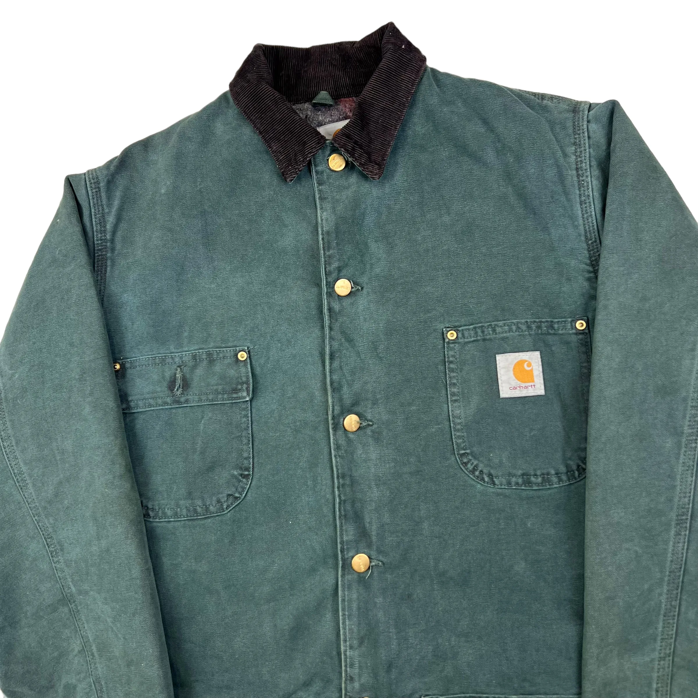 Carhartt Green Blanket Lined Chore Workwear Jacket CB2043