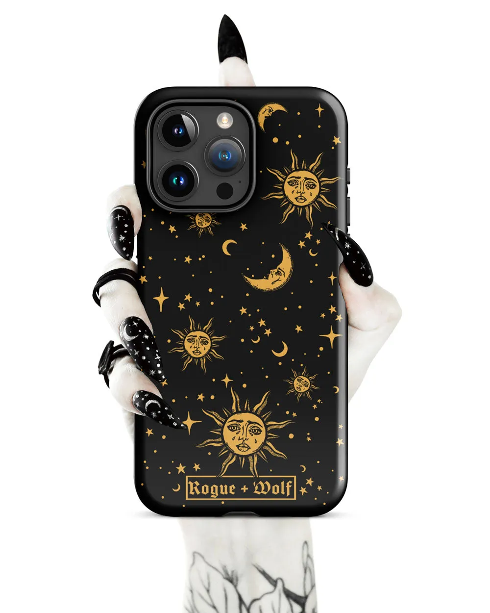 Celestial Tough Phone Case for iPhone - Shockproof Anti-scratch Witchy Goth Phone Accessories Cover