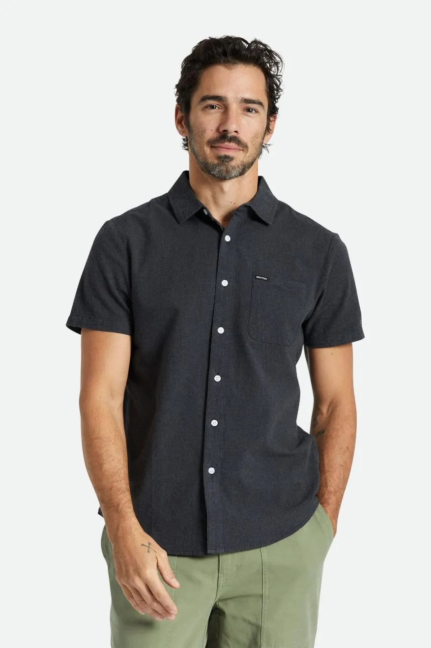 Charter Textured Weave S/S Woven Shirt - Heather Black