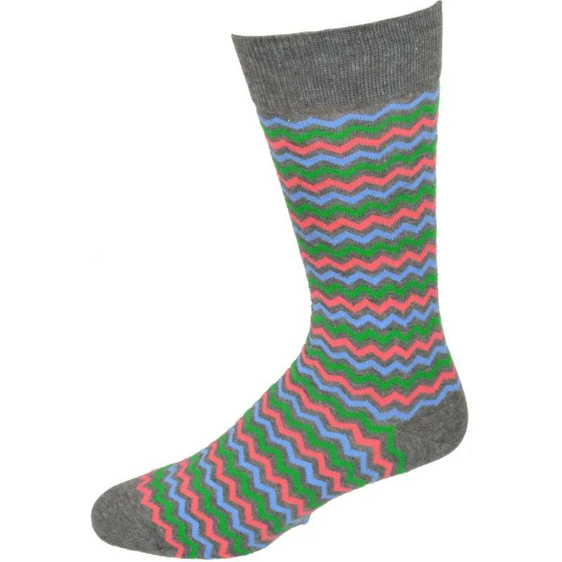 Colorful and Funky Striped Combed Cotton Socks for Men