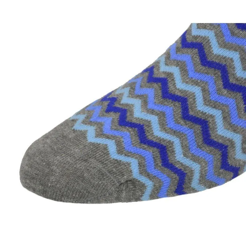 Colorful and Funky Striped Combed Cotton Socks for Men