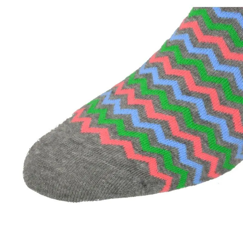 Colorful and Funky Striped Combed Cotton Socks for Men