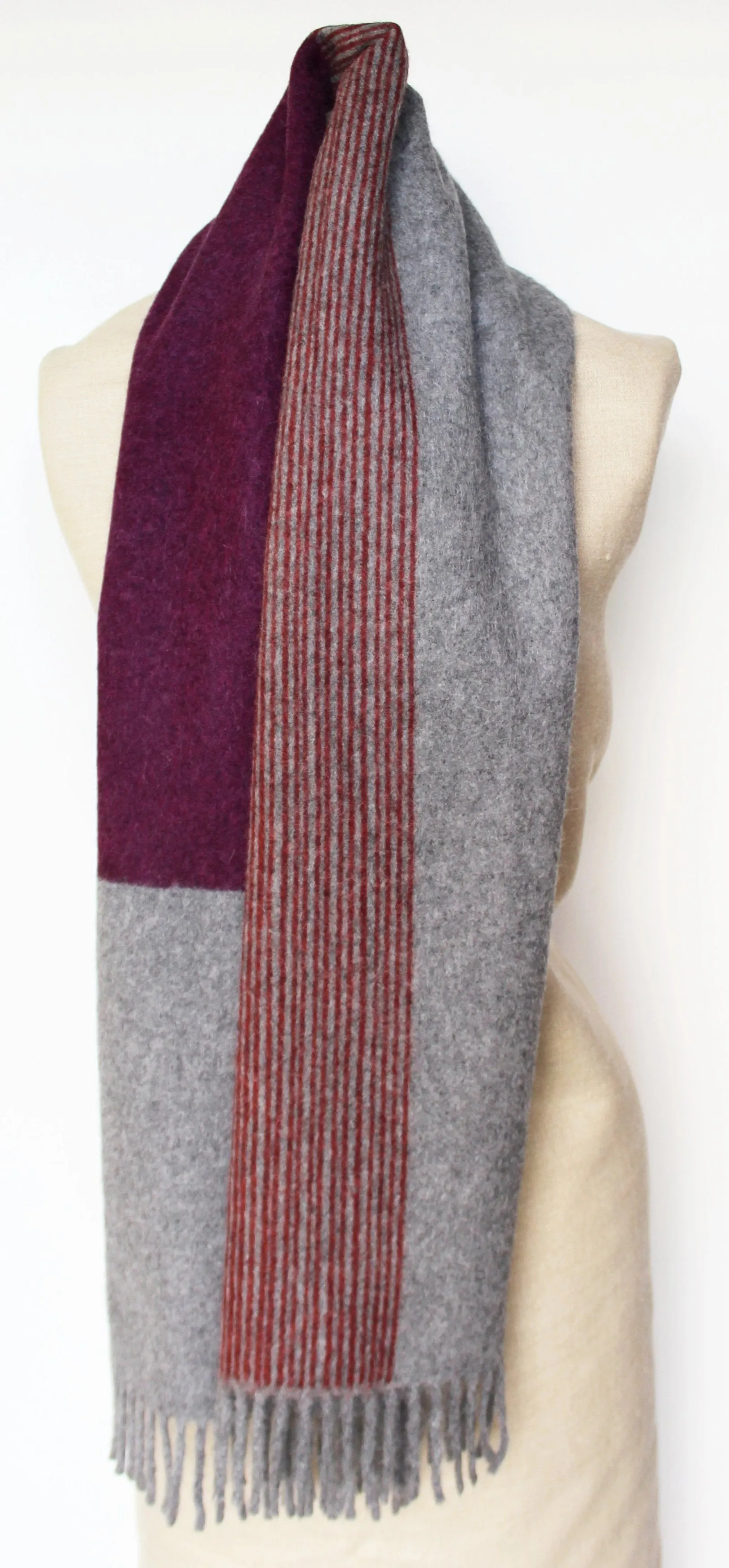 Colour Block hand printed Angora Wool scarf - Staffa 5 menswear