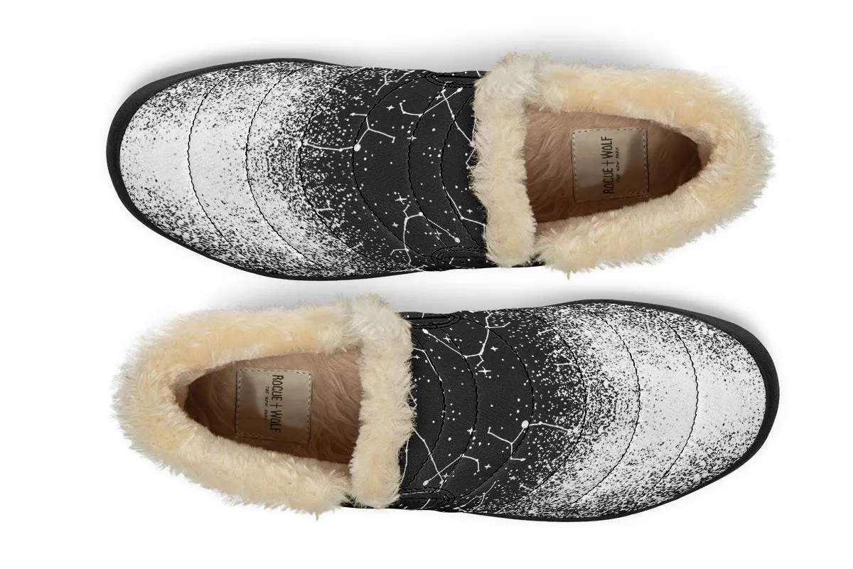 Constellation Winter Sneakers - Warm & Easy Slip-On Shoes Lined with Vegan Wool with Anti-Slip Soles