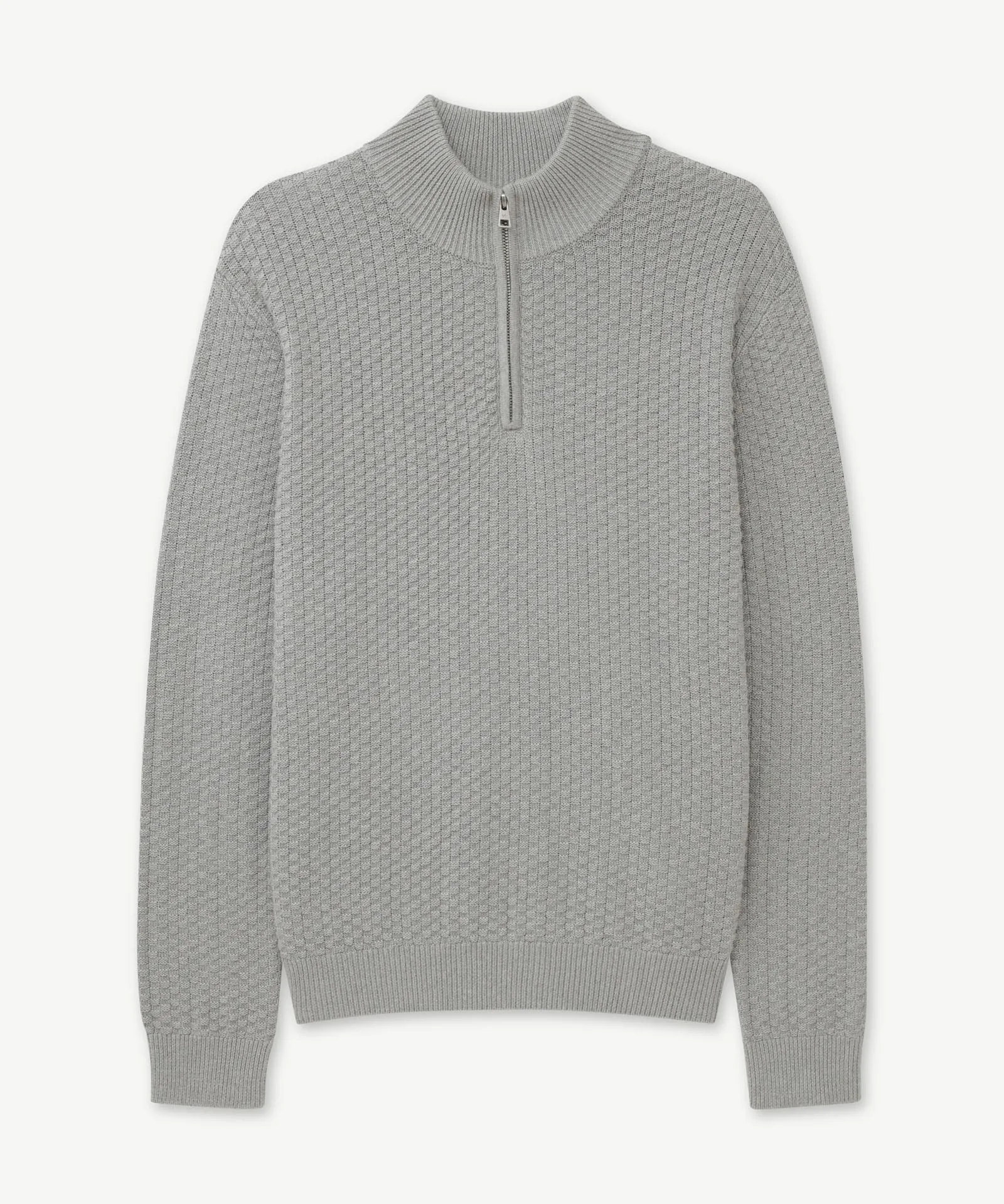 Cotton Cashmere Textured Quarter Zip