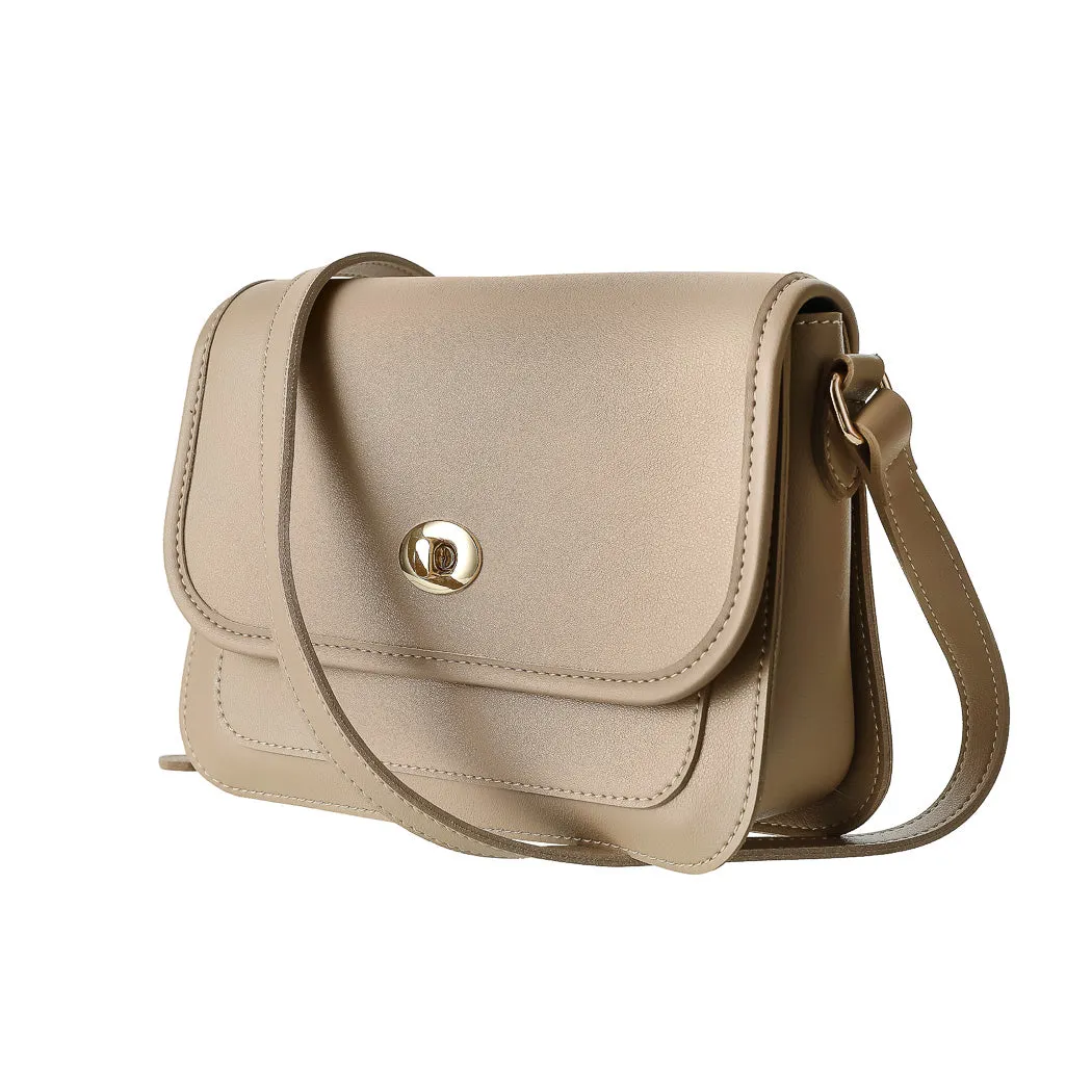 Crossbody Bag with Twist Lock (Apricot)