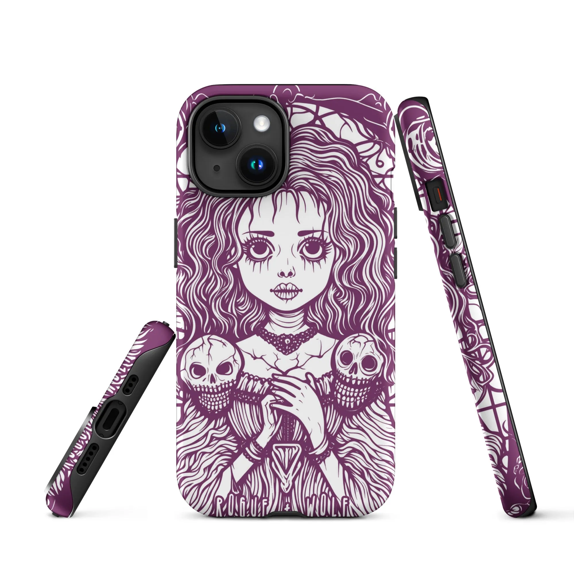 Cursed to Love Tough iPhone Case - Shockproof Witchy Case Goth Cell Phone Accessories Cool Gothic & Christmas Gifts