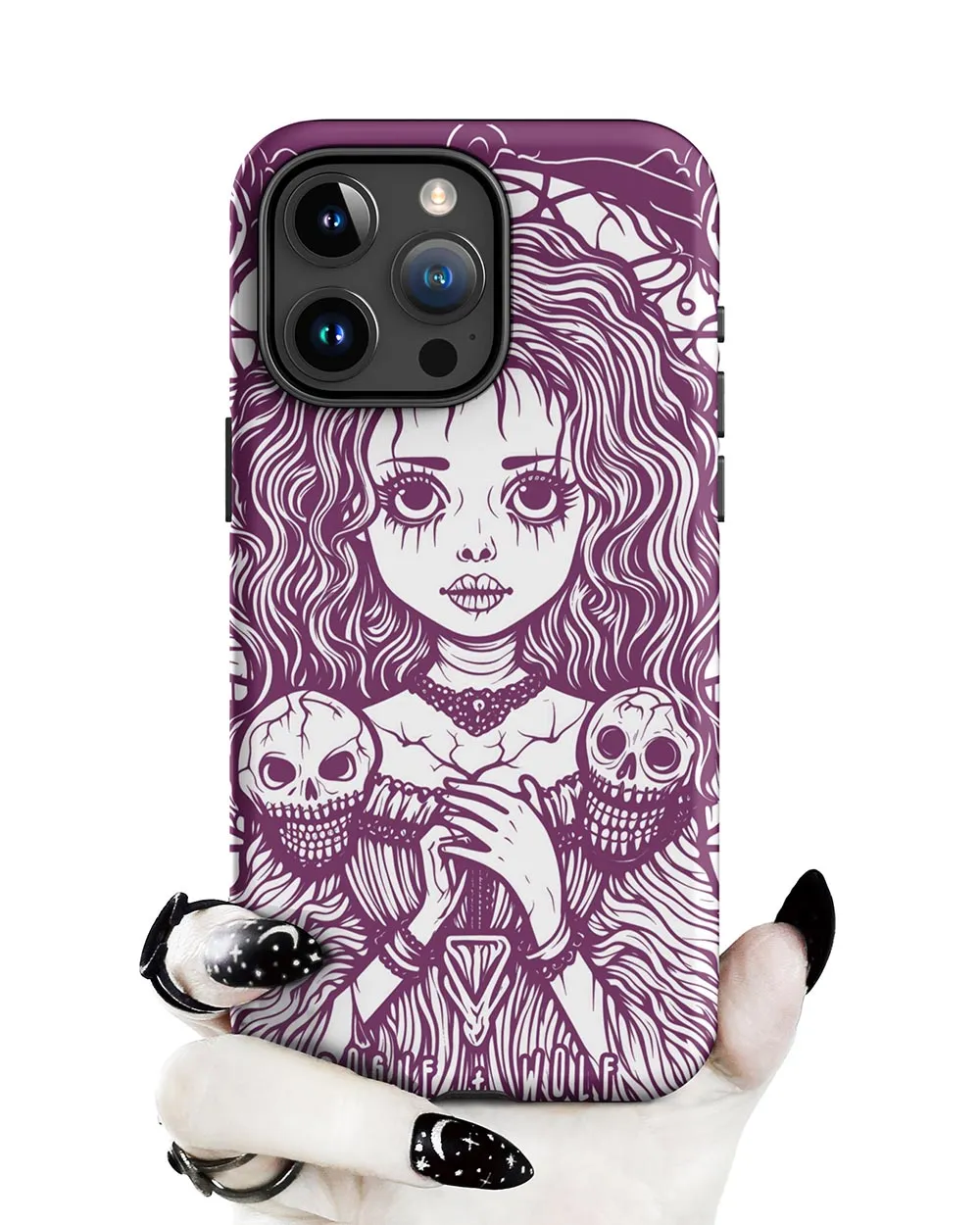 Cursed to Love Tough iPhone Case - Shockproof Witchy Case Goth Cell Phone Accessories Cool Gothic & Christmas Gifts