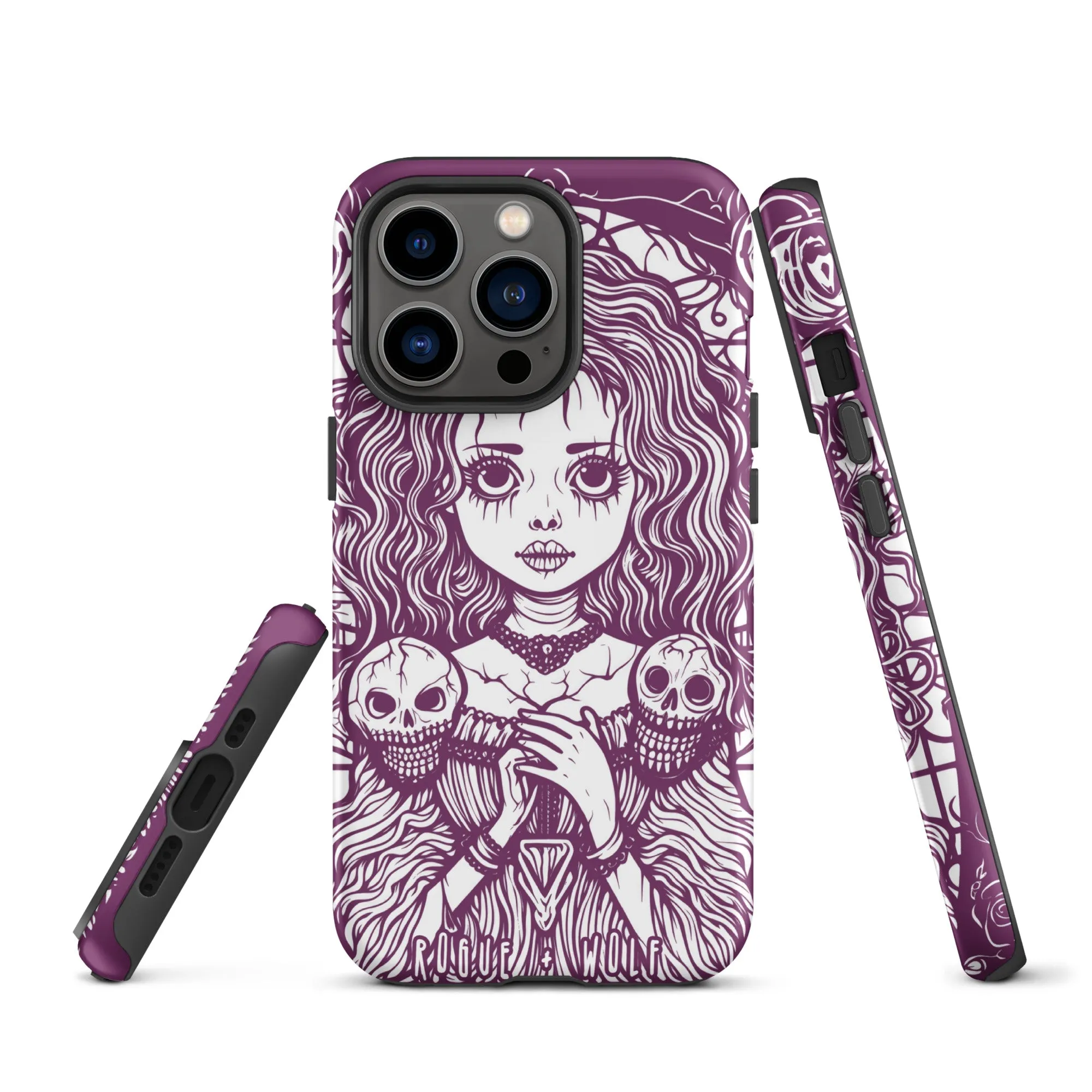 Cursed to Love Tough iPhone Case - Shockproof Witchy Case Goth Cell Phone Accessories Cool Gothic & Christmas Gifts