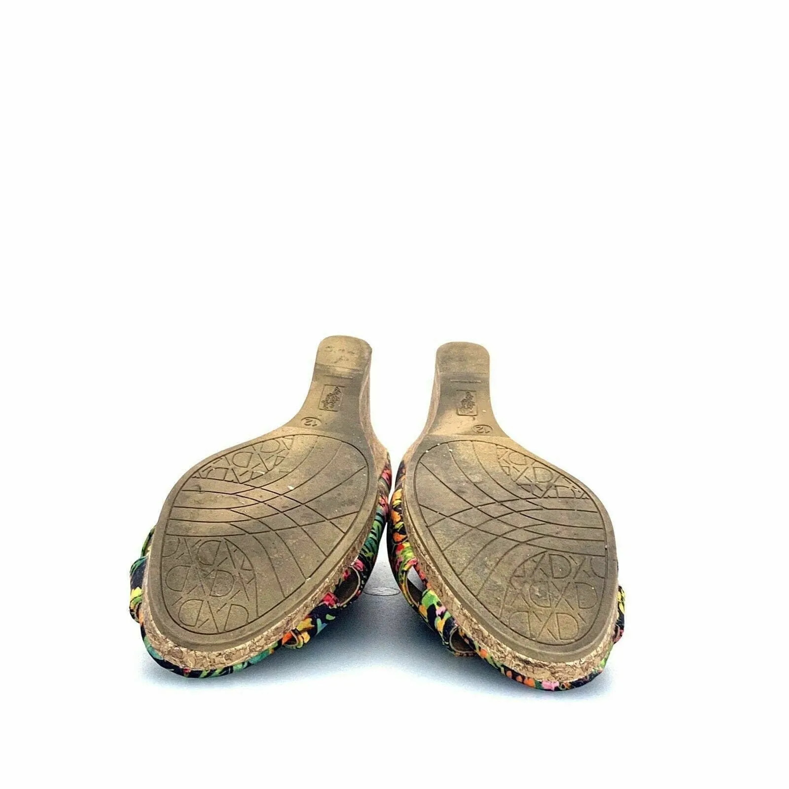 Dexflex Comfort Womens Wedge Heels | Size 12 | Floral Print | Open Toe | Cork Heel