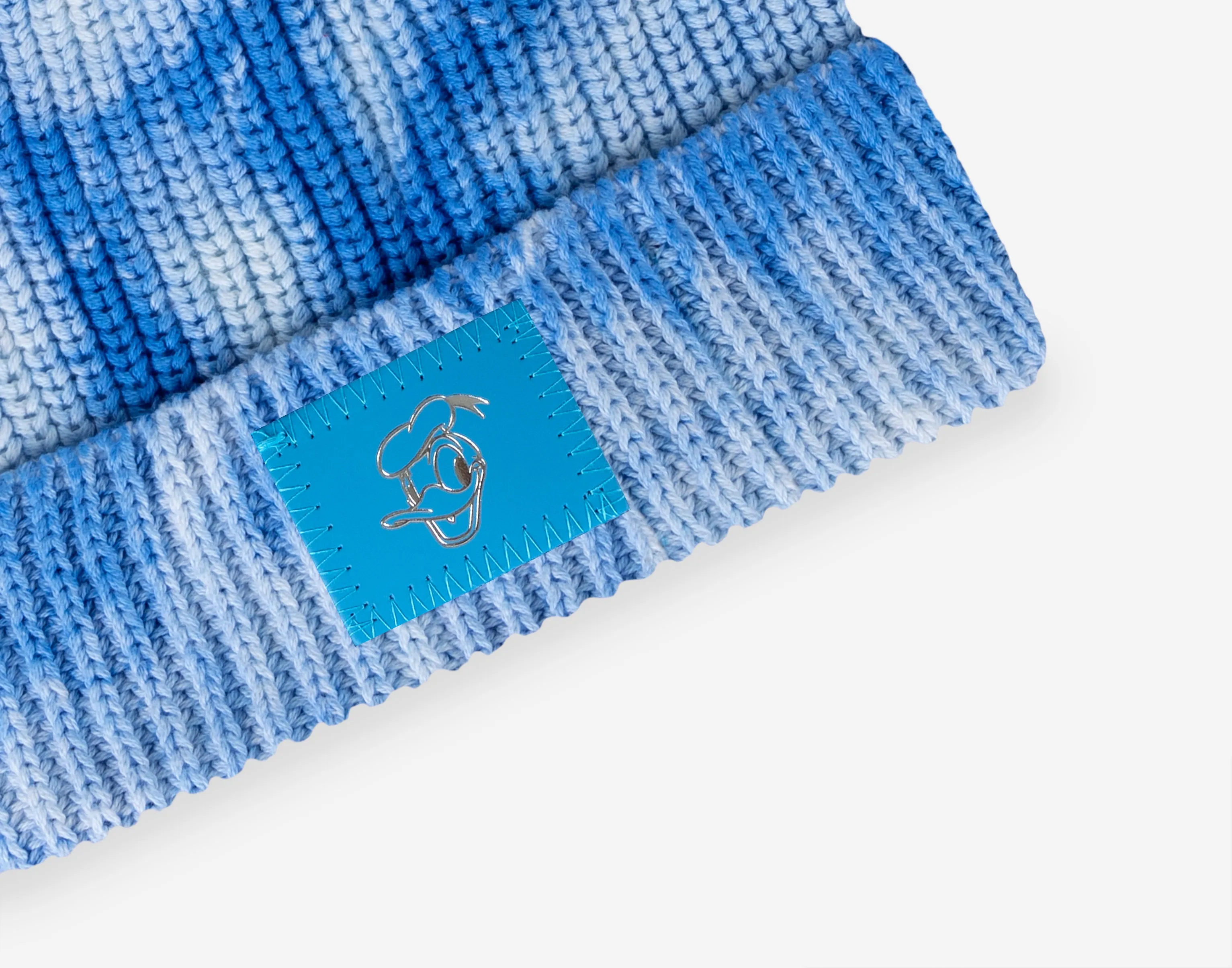 Donald Duck Cool Blue Tie Dye Lightweight Pom Beanie