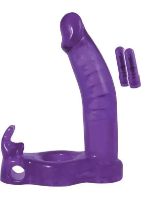 Double Penetrator Rabbit Cock Ring Purple