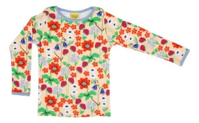 DUNS Long Sleeved T-shirt - Summer Flowers Apricot