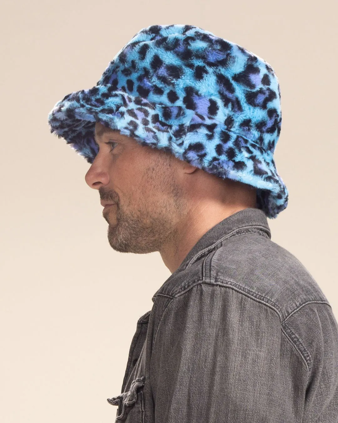 Electric Blue Lynx Collector Edition Faux Fur Bucket Hat | Men's