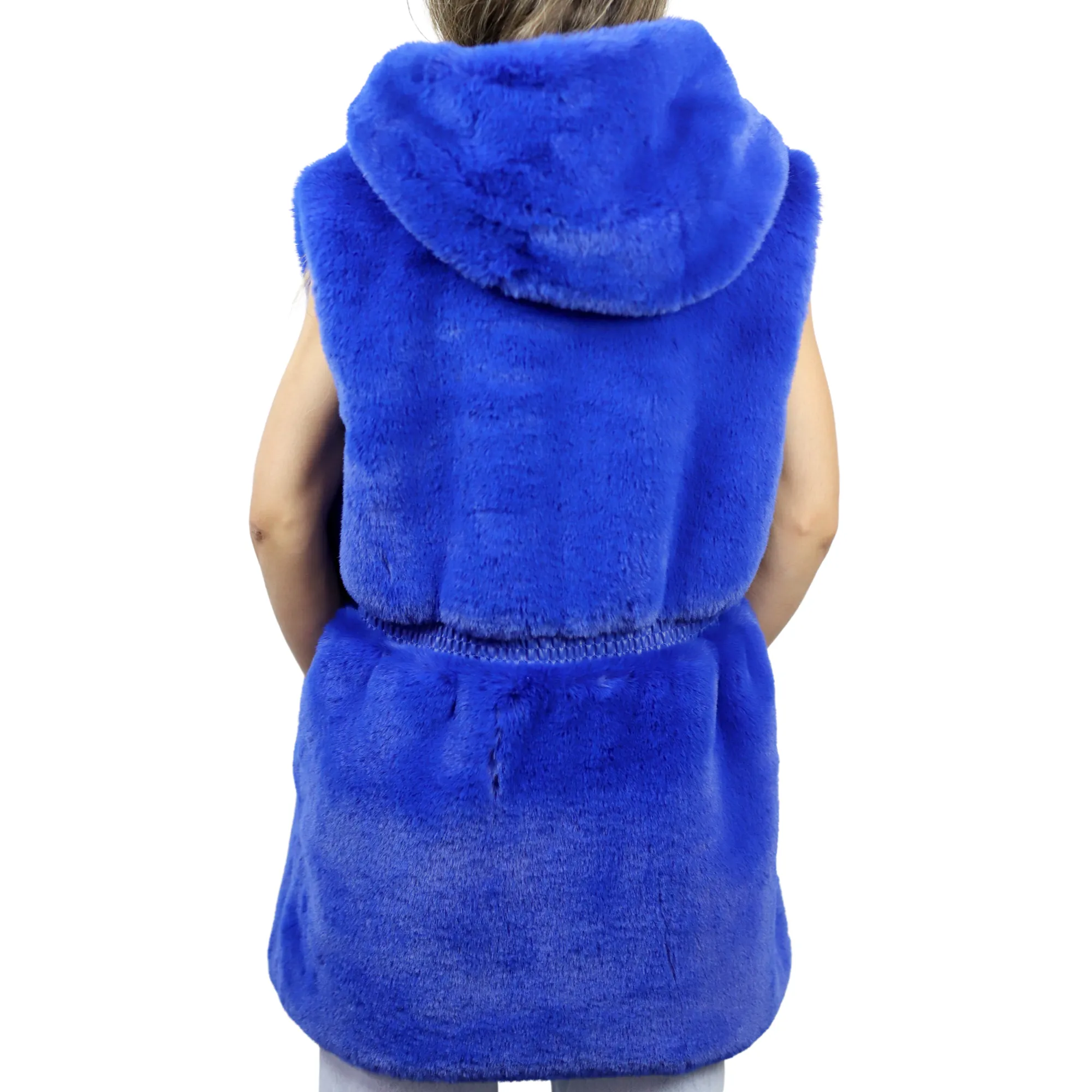 Faux Fur Vest - Electric Blue