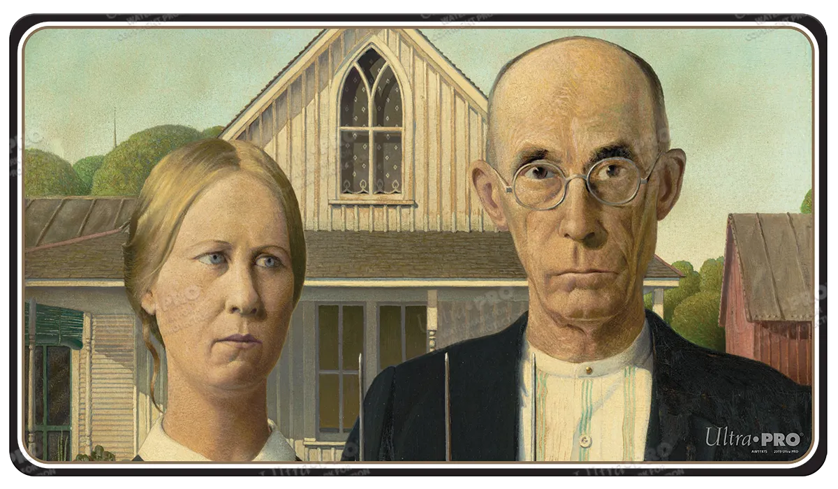 Fine Art American Gothic Standard Gaming Playmat Mousepad by Grant Wood