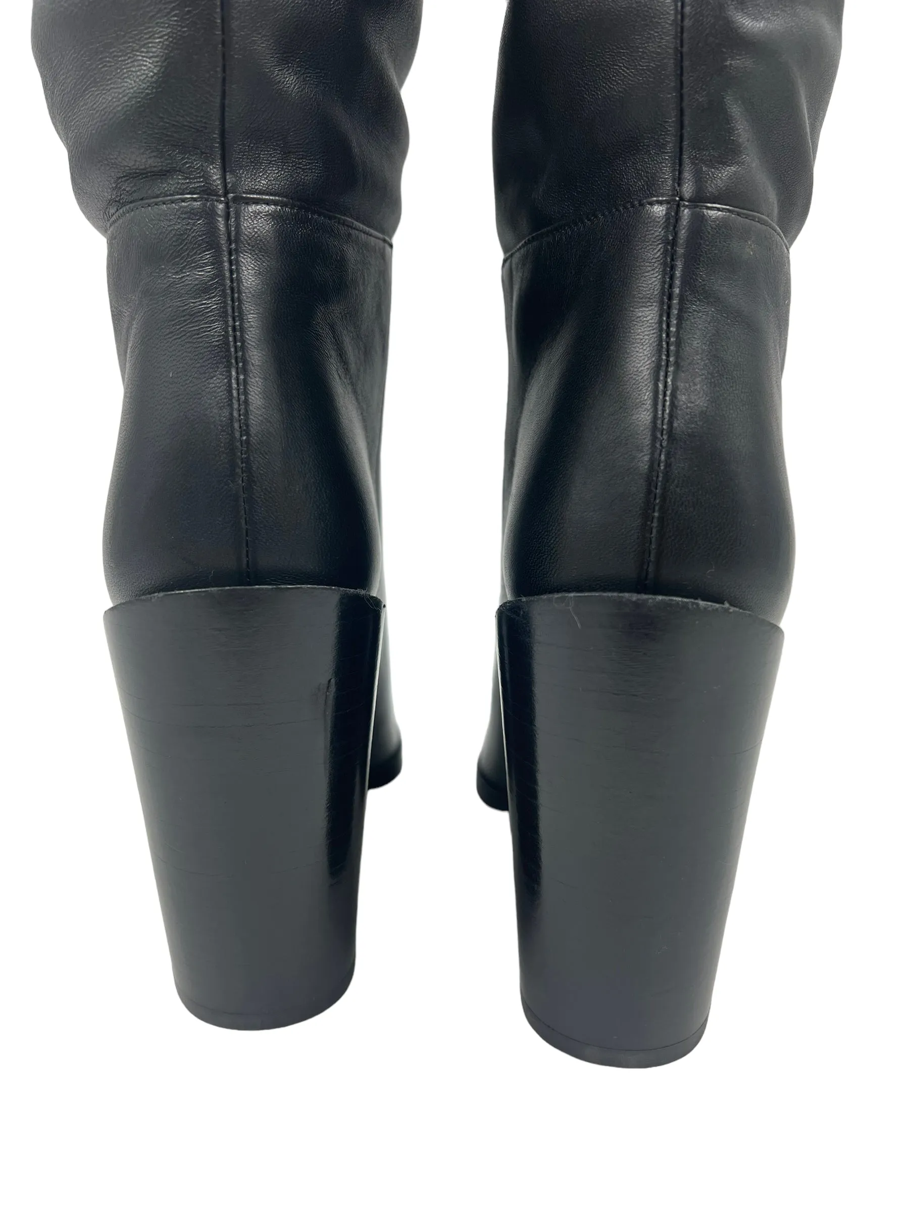 Frame Size 37.5 Le Mulholland Black Leather OTK Boots