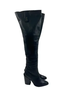 Frame Size 37.5 Le Mulholland Black Leather OTK Boots